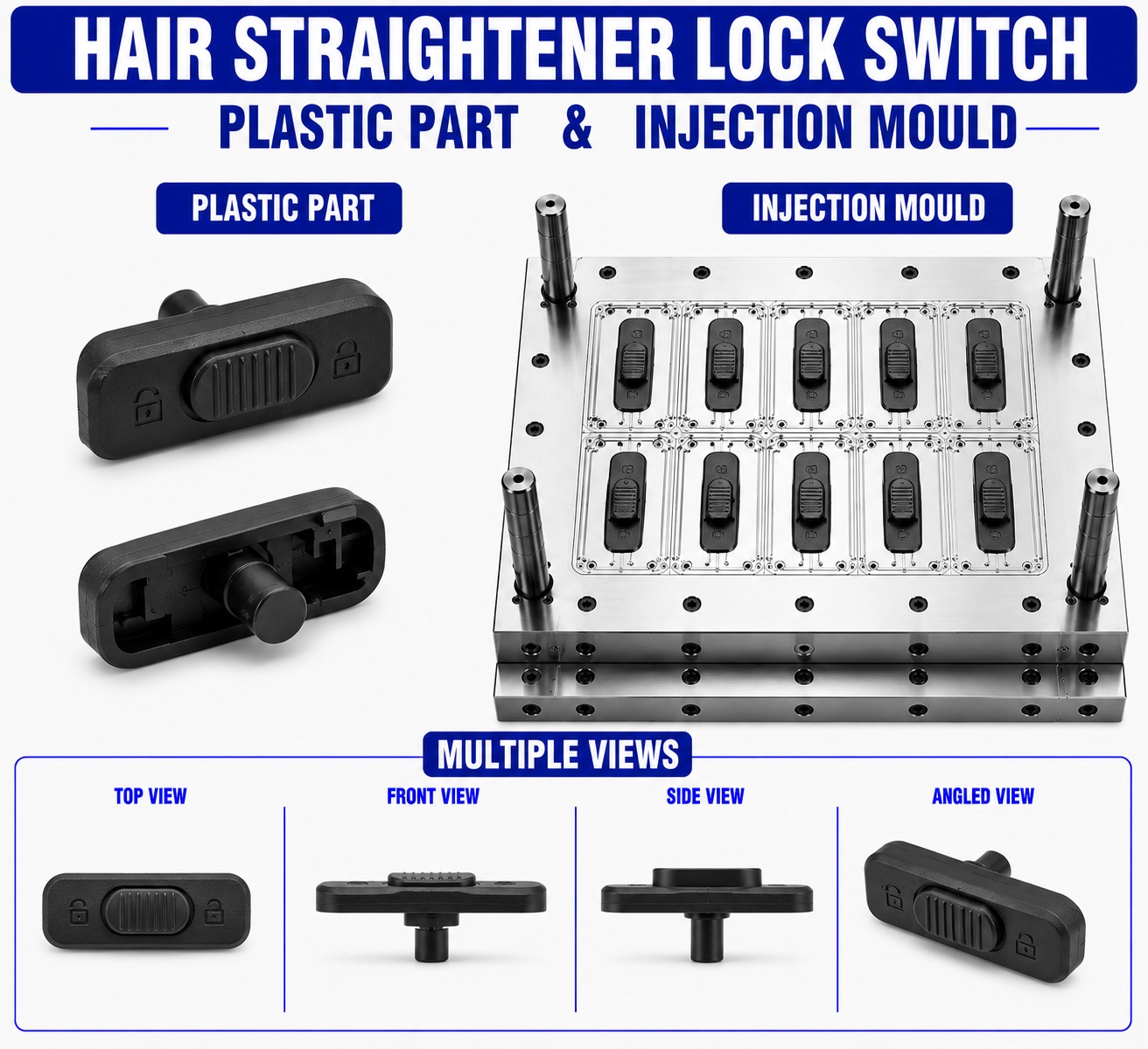 Hair Straightener Plastic Lock Switch Mould and Moulding Service